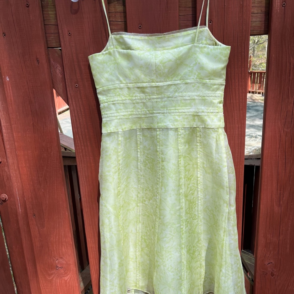 Ann Taylor Lime Green Silk Dress, Size 0